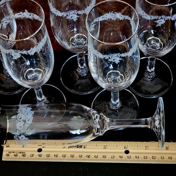 6 Romantic Floral Champagne Flutes Glasses  7.5" Sweetheart Rose Johann Haviland - Picture 6 of 8